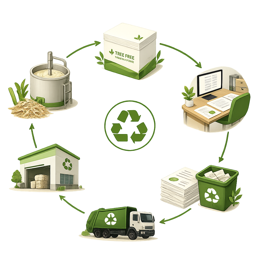 Bagasse fiber transformed into paper